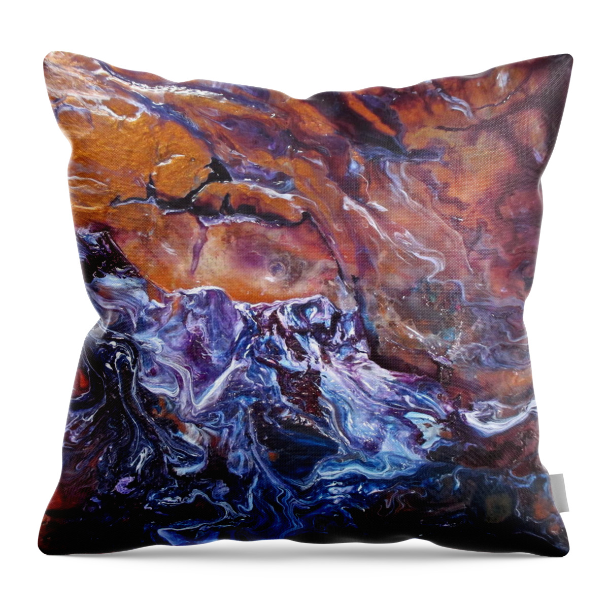 Sky Throw Pillow featuring the painting Copper Sky by Janice Nabors Raiteri