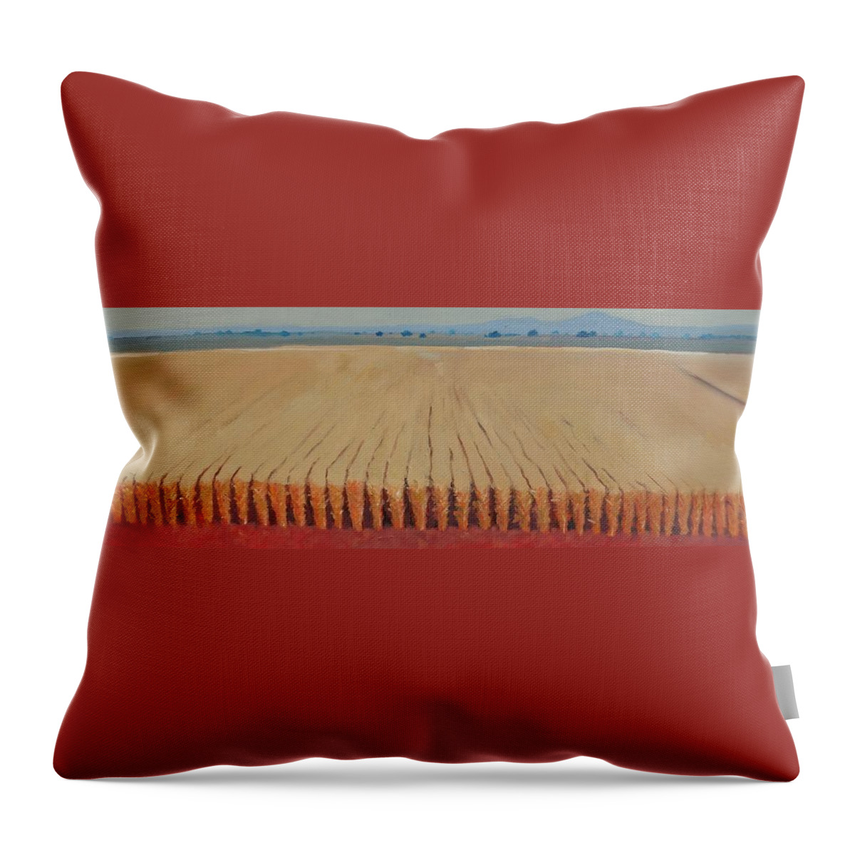 Agriculture Throw Pillow featuring the painting Corn Field by Gary Coleman