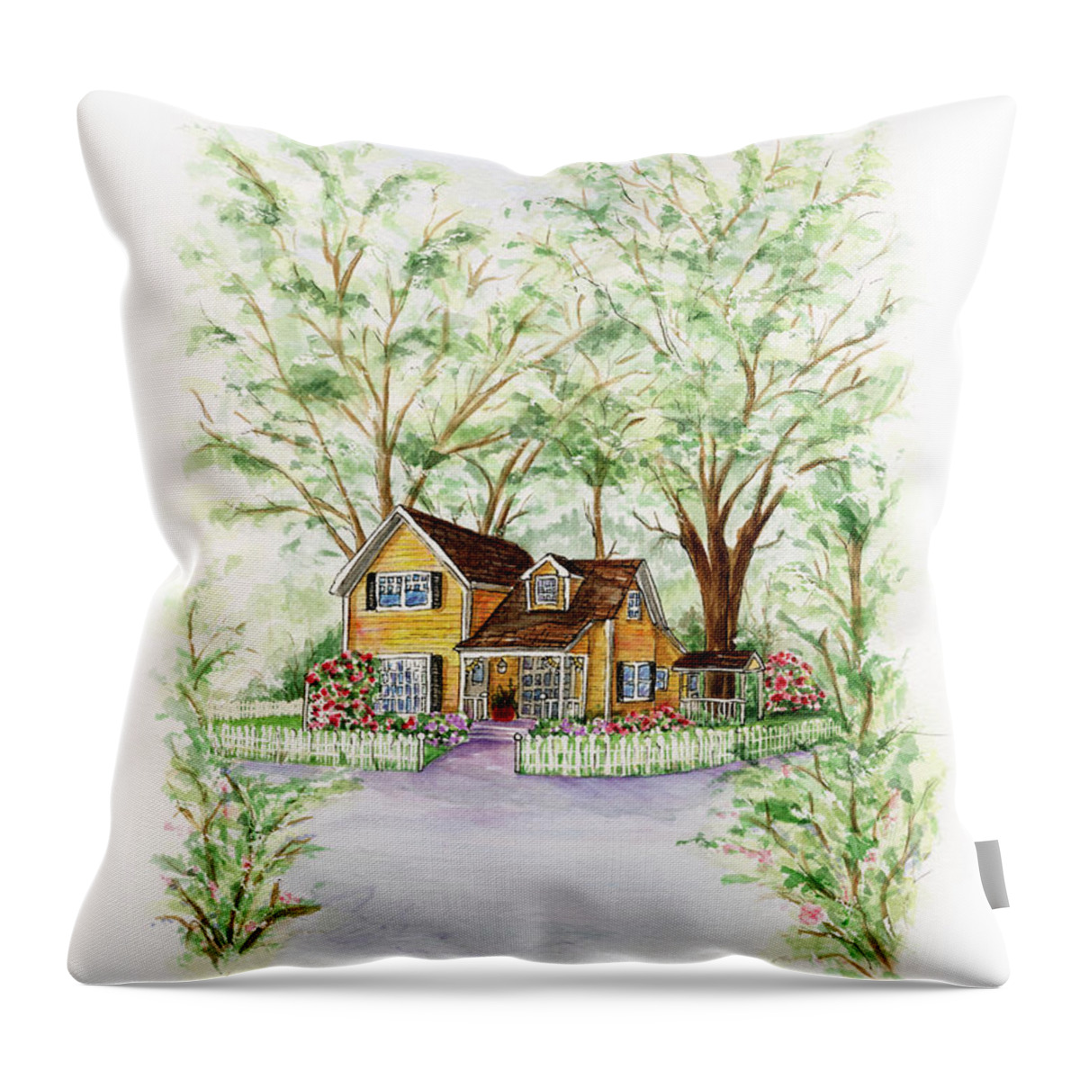 Ashland Throw Pillow featuring the painting Corner Charmer by Lori Taylor