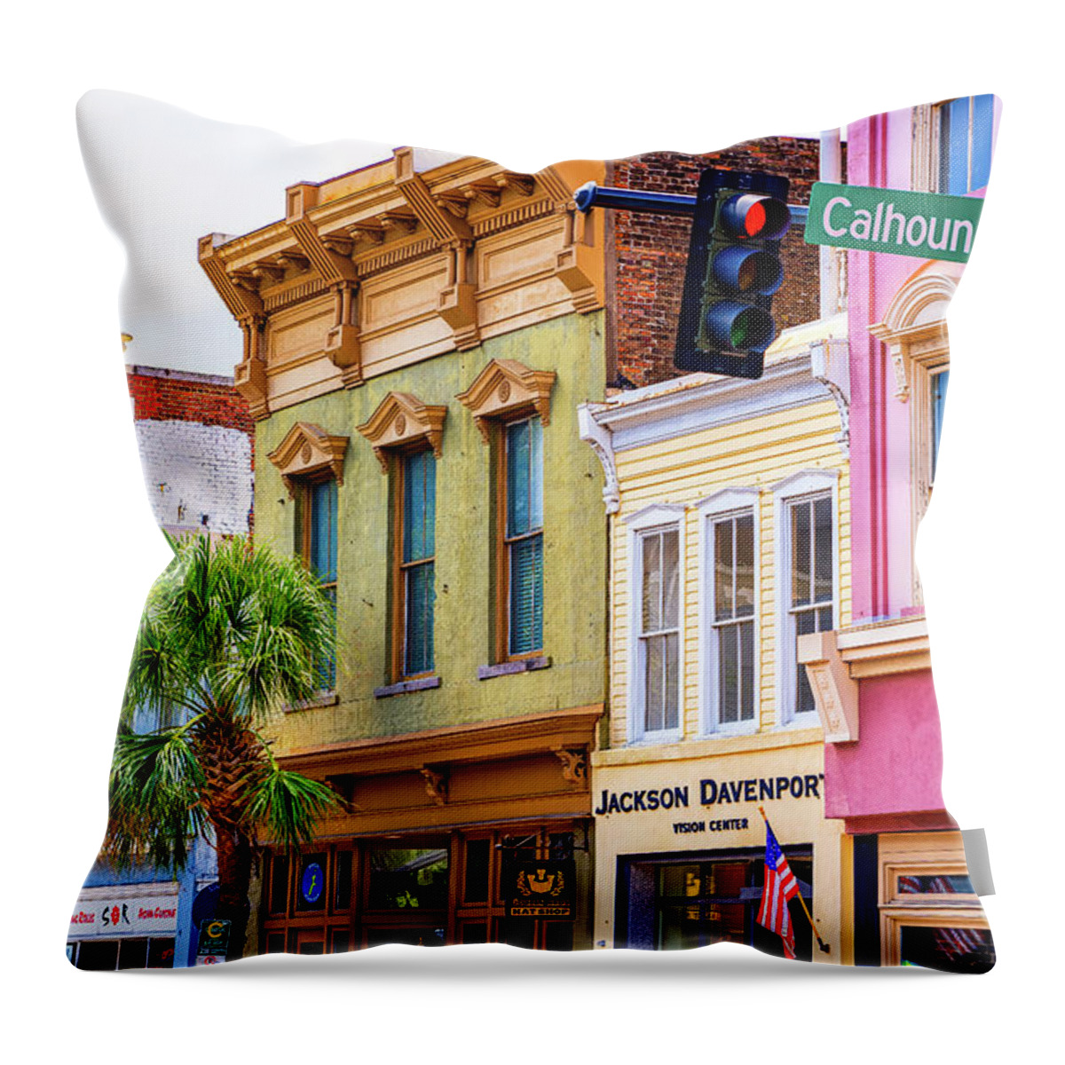 Calhoun Street Throw Pillow featuring the photograph Corner of Calhoun by David Smith