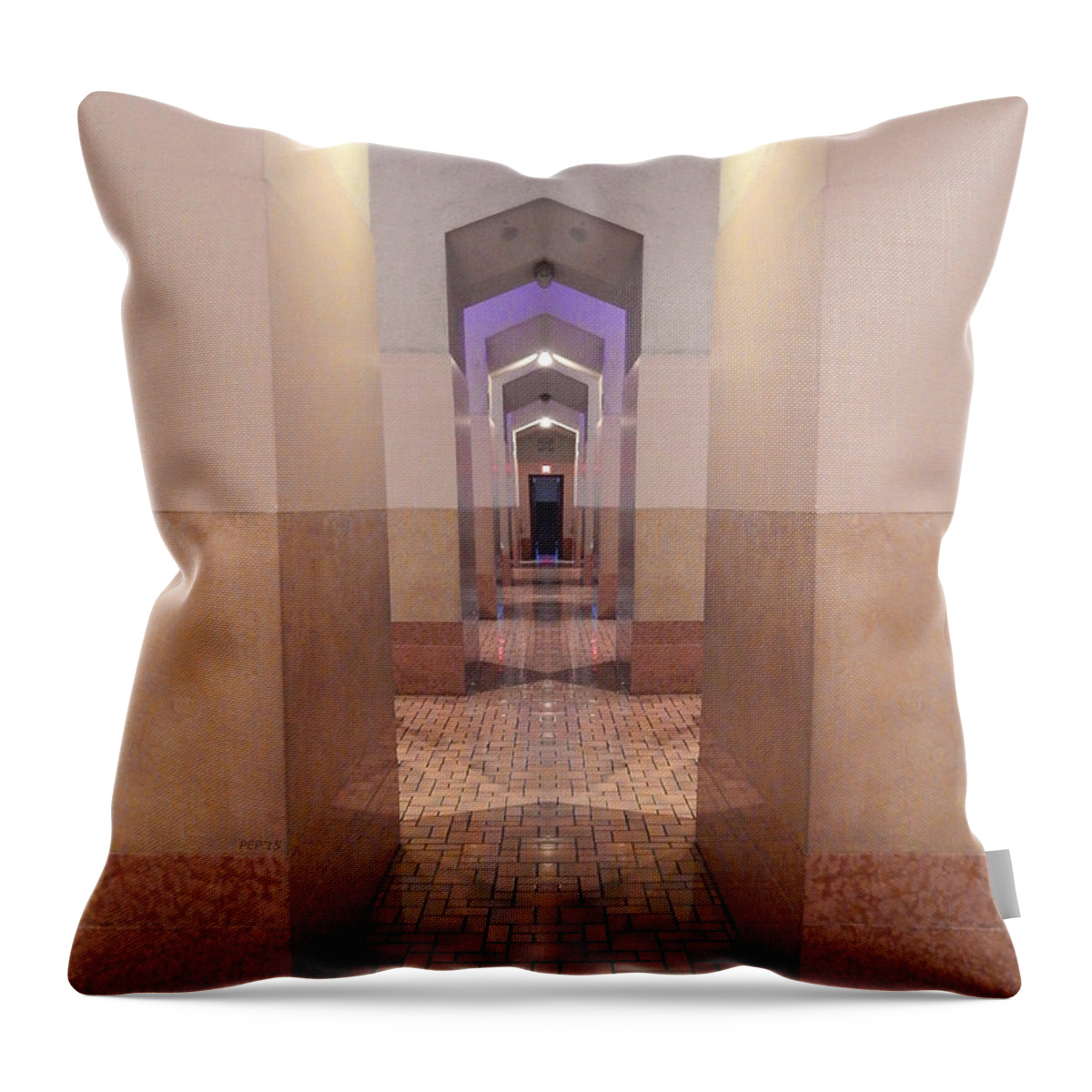 Photography Throw Pillow featuring the photograph Corridor of Mirrors by Phil Perkins