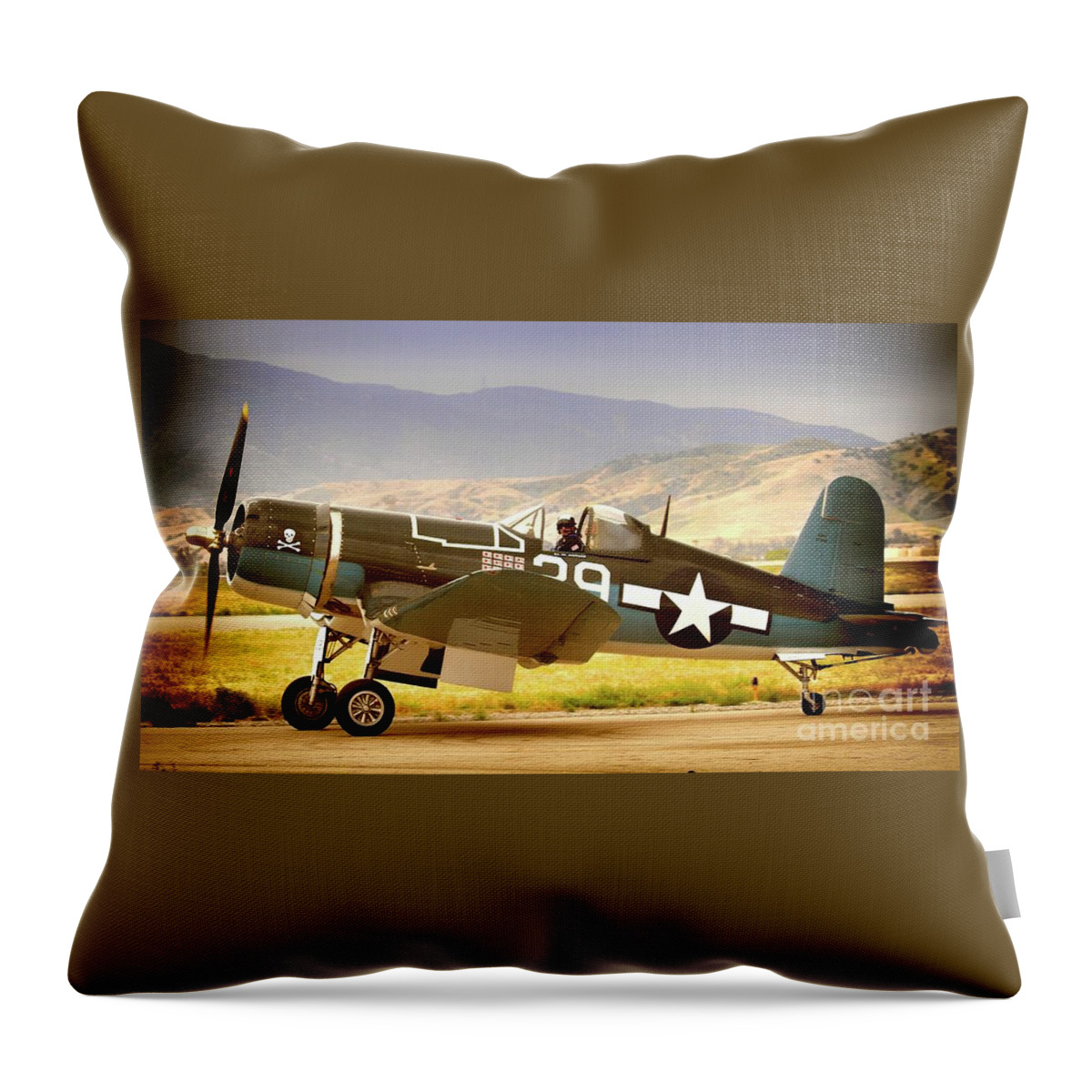 Fighter Aircraft Throw Pillow featuring the photograph Corsair Jollies by Gus McCrea