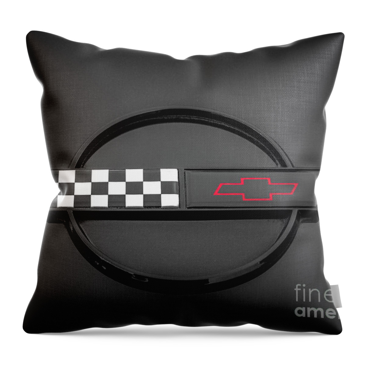 Car Throw Pillow featuring the photograph Corvette C4 Hood Ornament by Colleen Kammerer