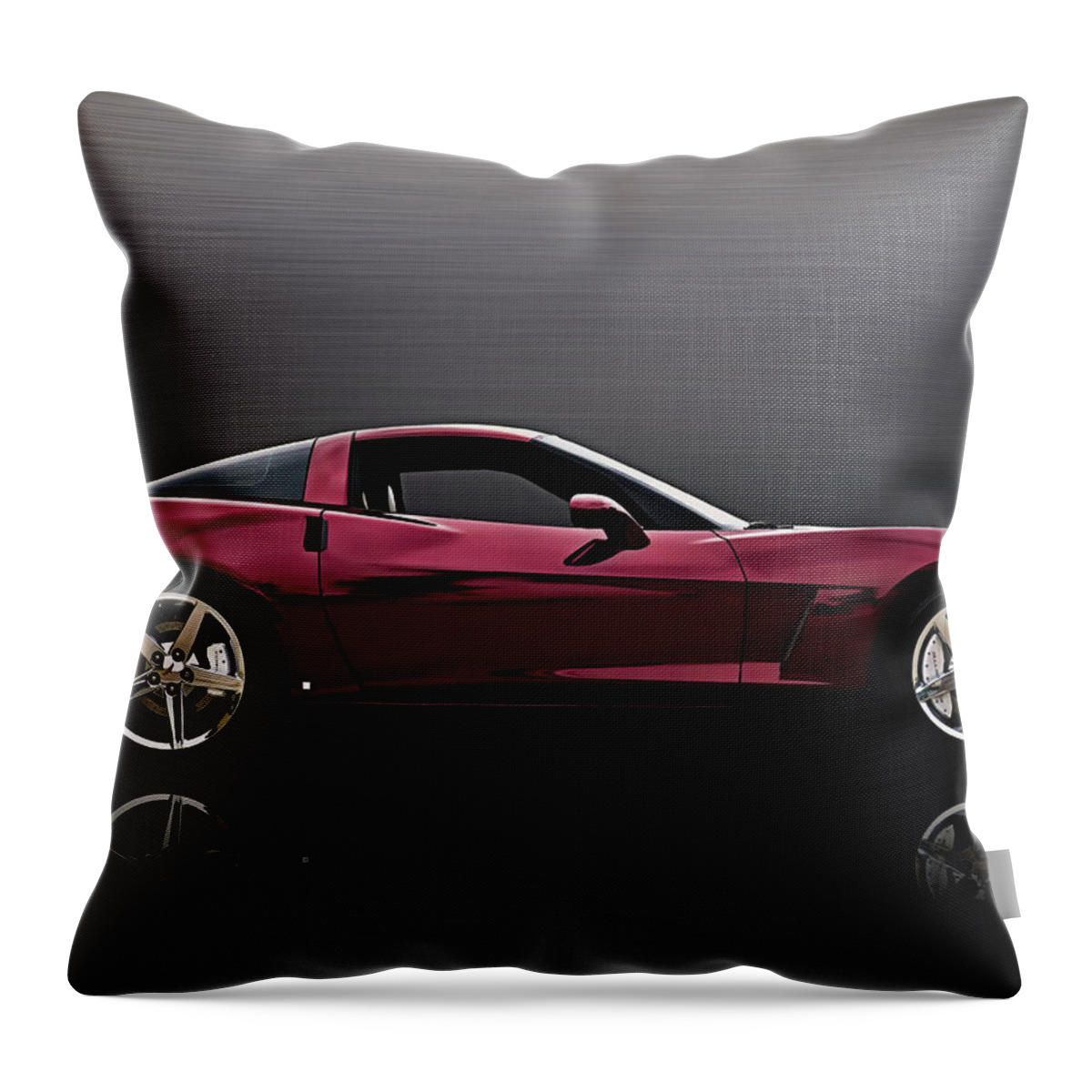 Corvette Throw Pillow featuring the digital art Corvette Reflections by Douglas Pittman