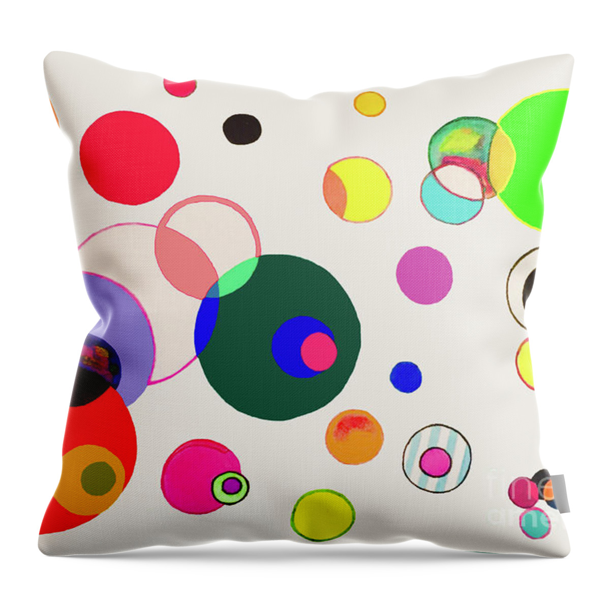 Circles Throw Pillow featuring the painting Cosmos by Beth Saffer