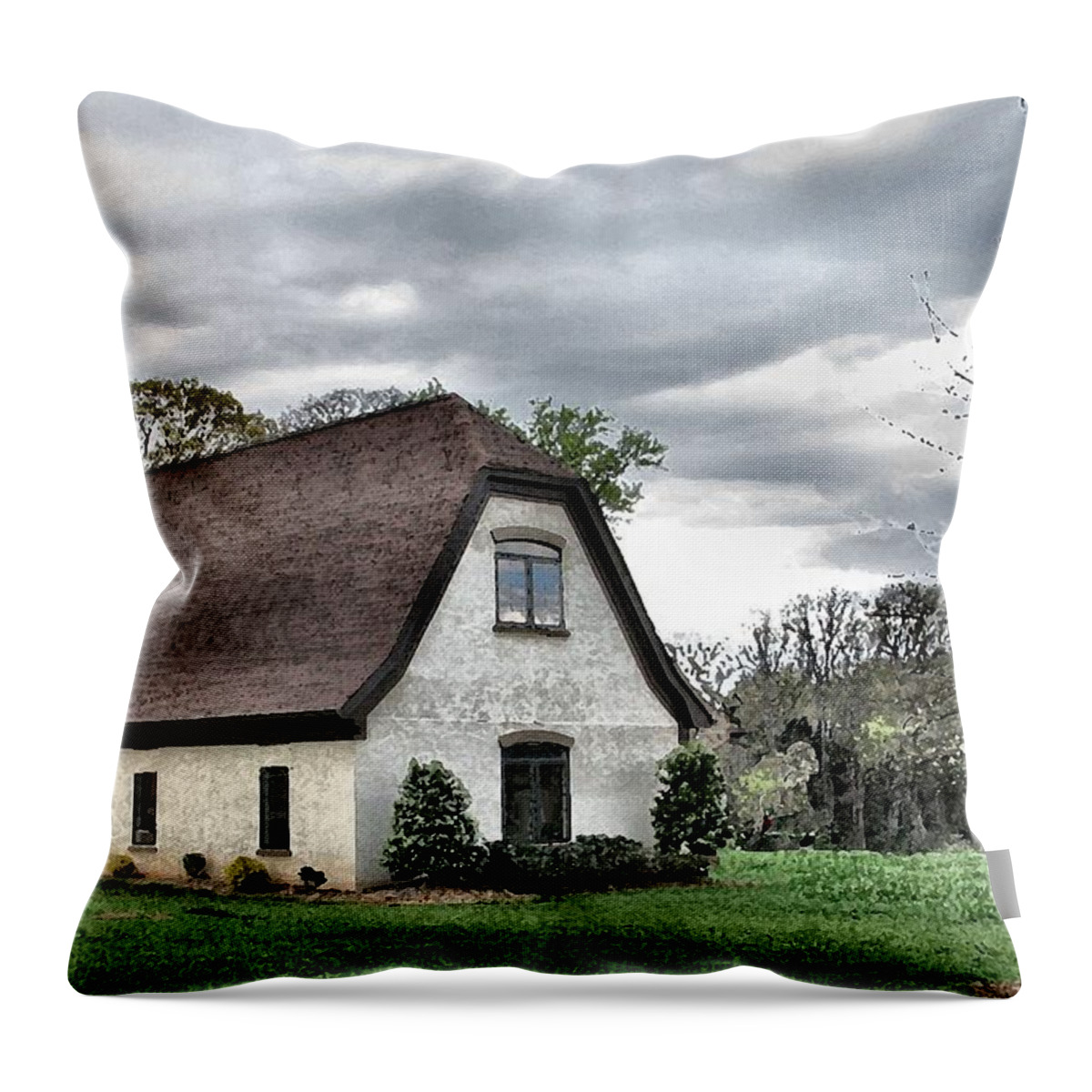 Cottage Cotswalds Throw Pillow featuring the photograph Cottage Life 9 by Lin Grosvenor