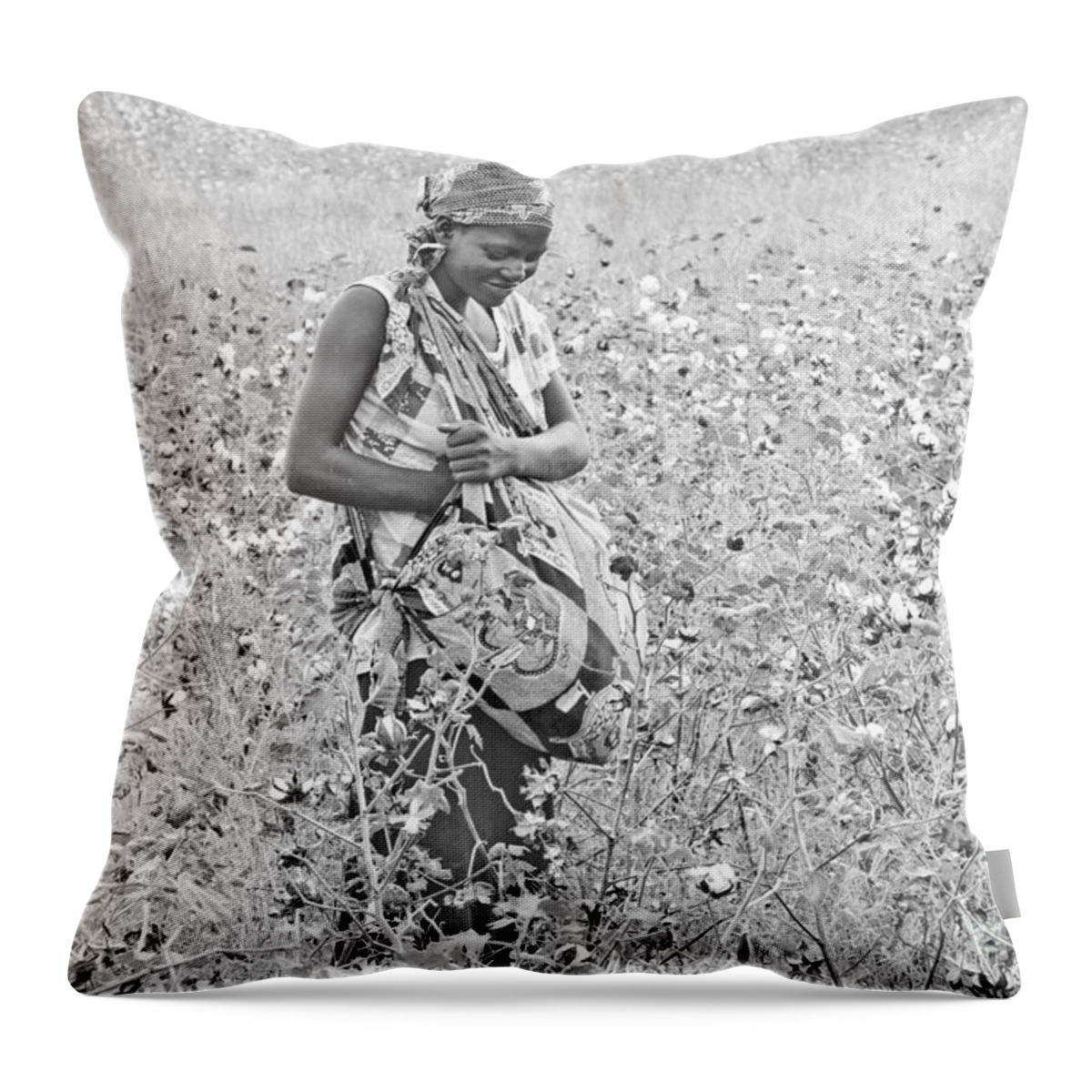 People Throw Pillow featuring the photograph Cotton Picker by Pravine Chester