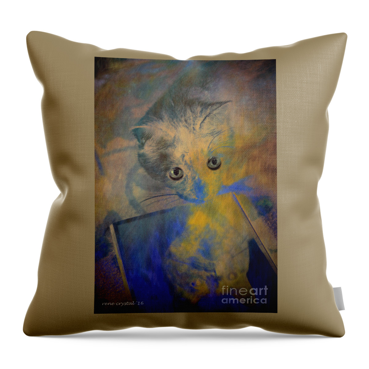 Kitty Throw Pillow featuring the photograph Could it be? Another kitty as pretty as me? by Rene Crystal