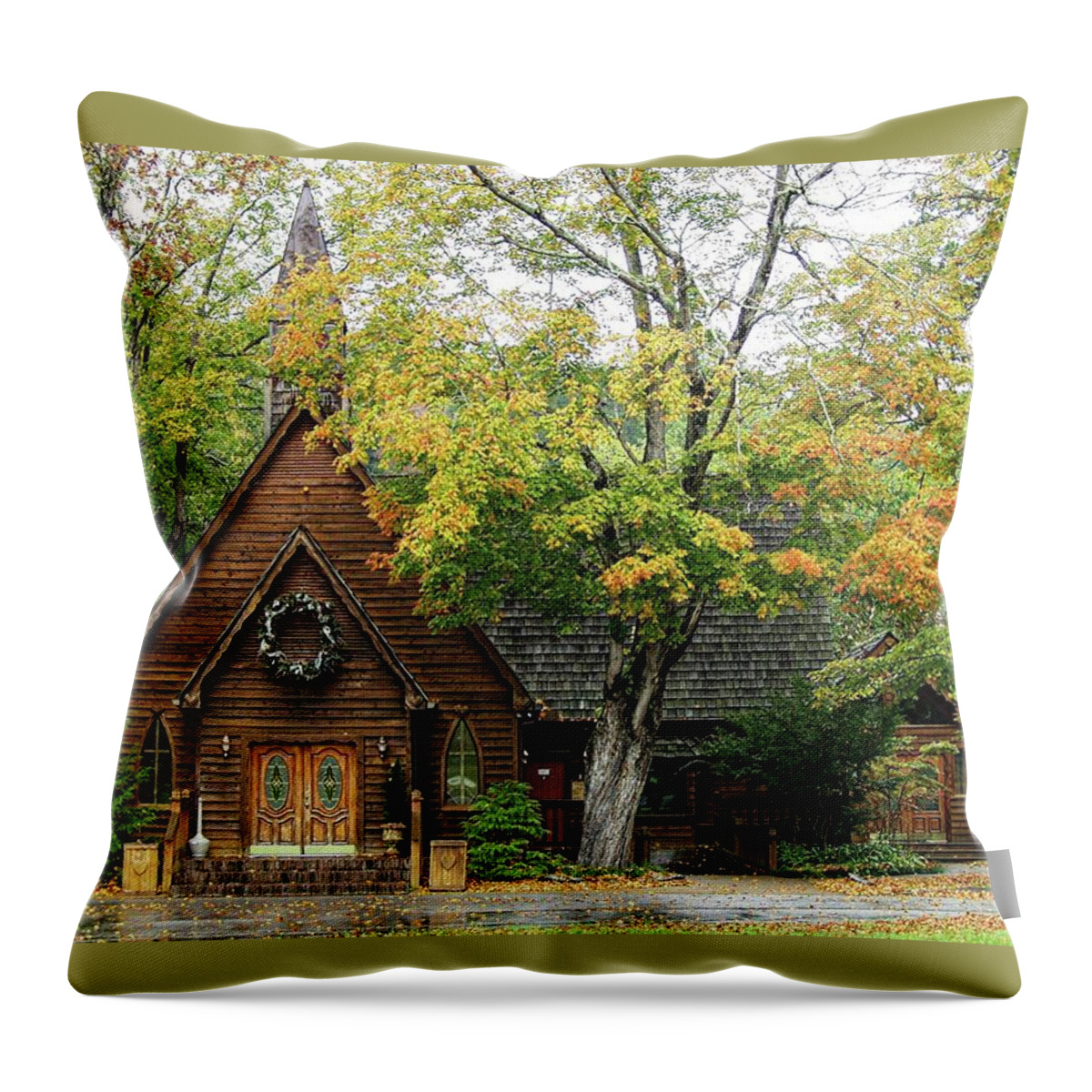 Townsend Throw Pillow featuring the photograph Country Chapel by Jerry Battle