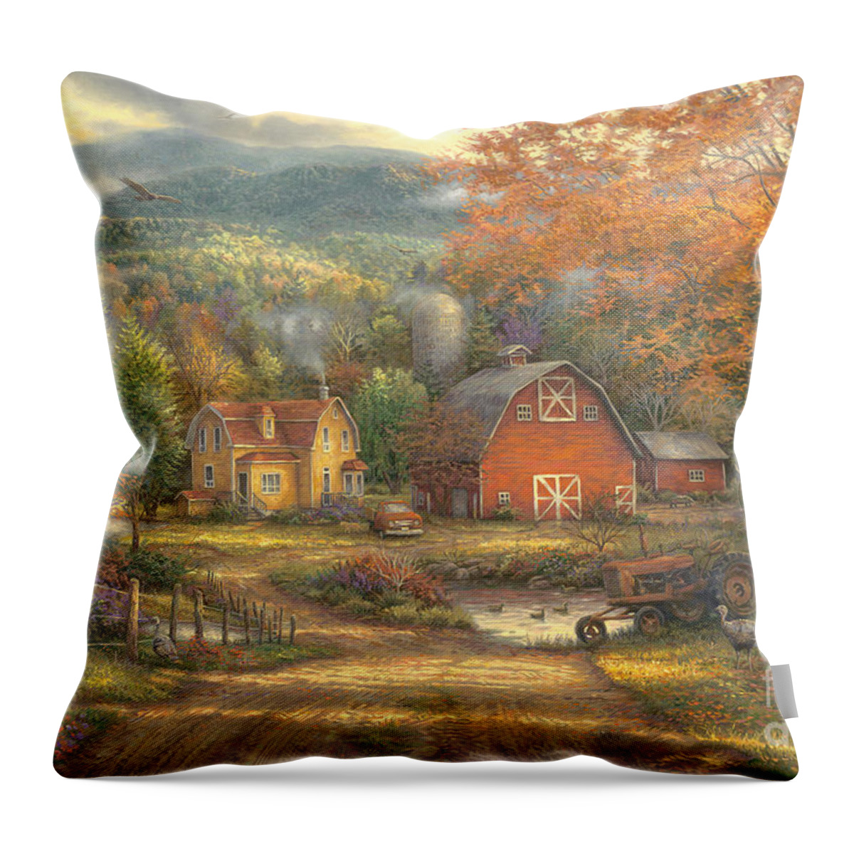 Inspirational Picture Throw Pillow featuring the painting Country Roads Take Me Home by Chuck Pinson