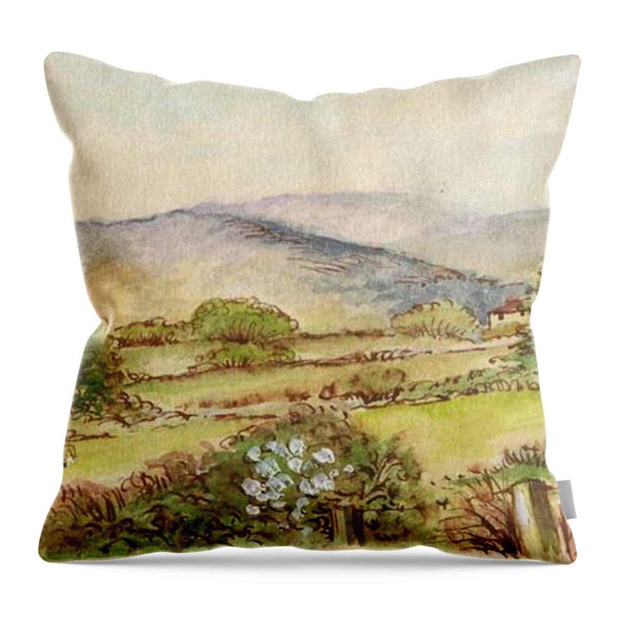 Art Throw Pillow featuring the painting Country Scene Collection 3 by Morgan Fitzsimons