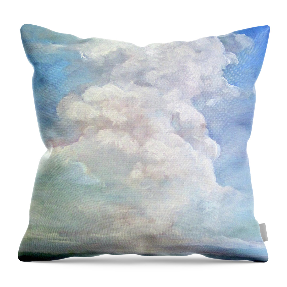 Sky Throw Pillow featuring the painting Country Sky - painting by Linda Apple
