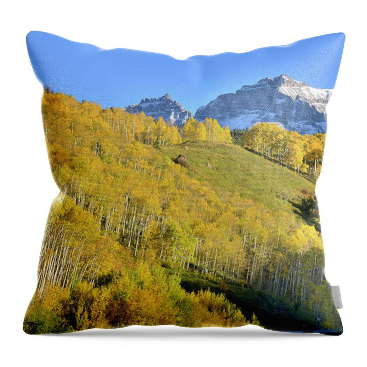 Colorado Throw Pillow featuring the photograph County Road 7 Fall Colors by Ray Mathis