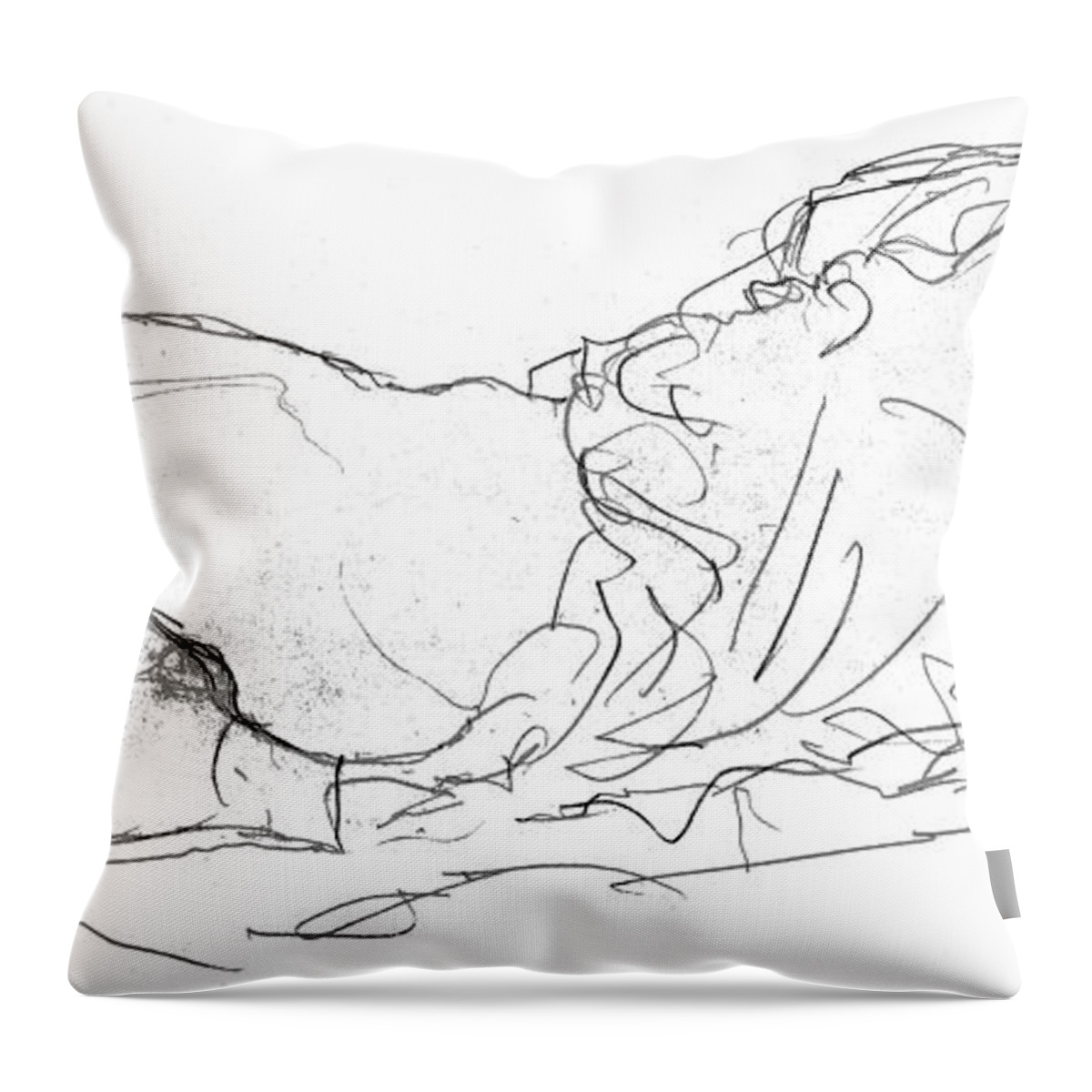 Klimt Throw Pillow featuring the drawing Couple in Bed by Gustav Klimt