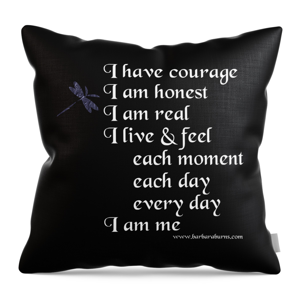 Courage Throw Pillow featuring the digital art Courage Honest Real by Barbara Burns