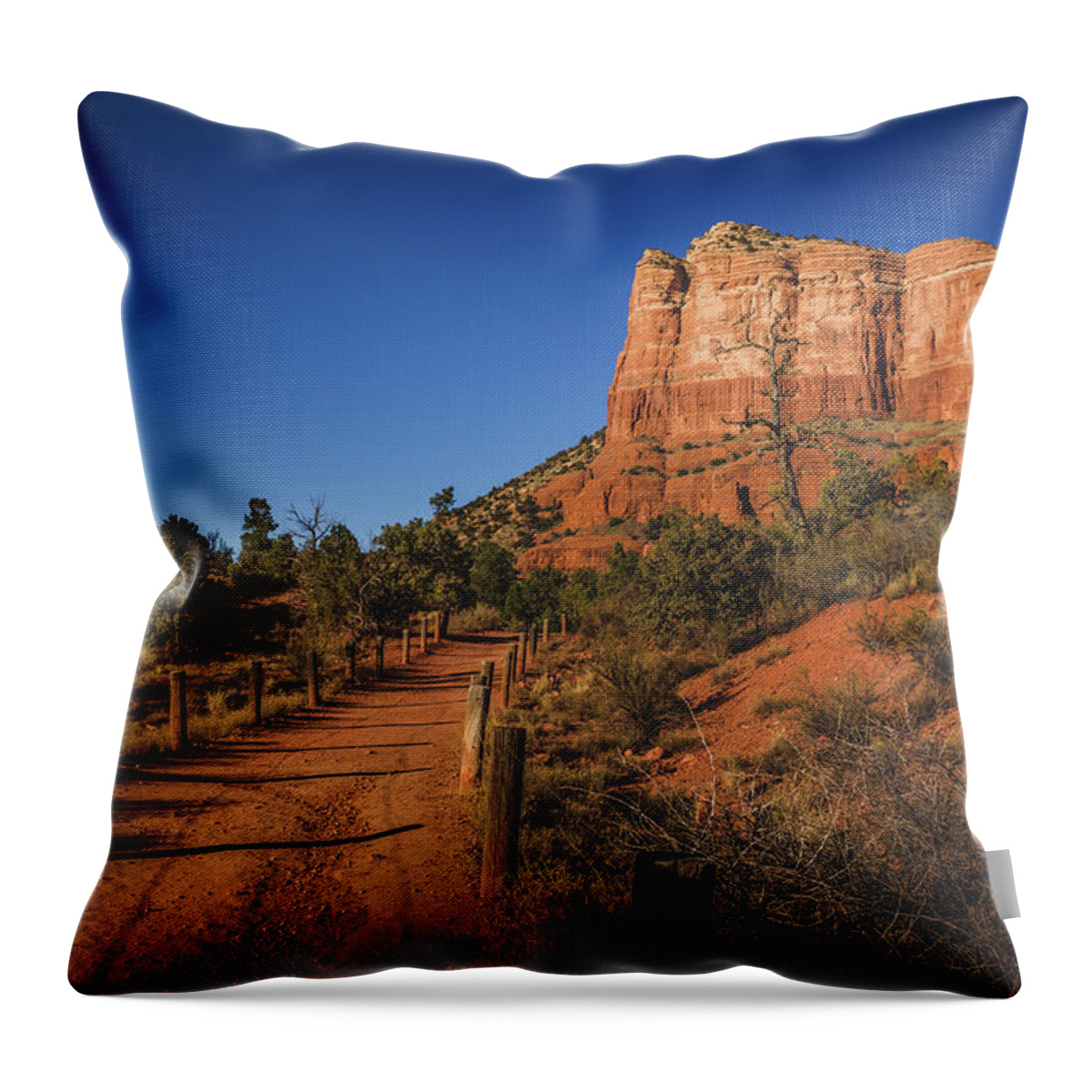 Arizona Throw Pillow featuring the photograph Courthouse Butte and Bell Rock Trail by Andy Konieczny