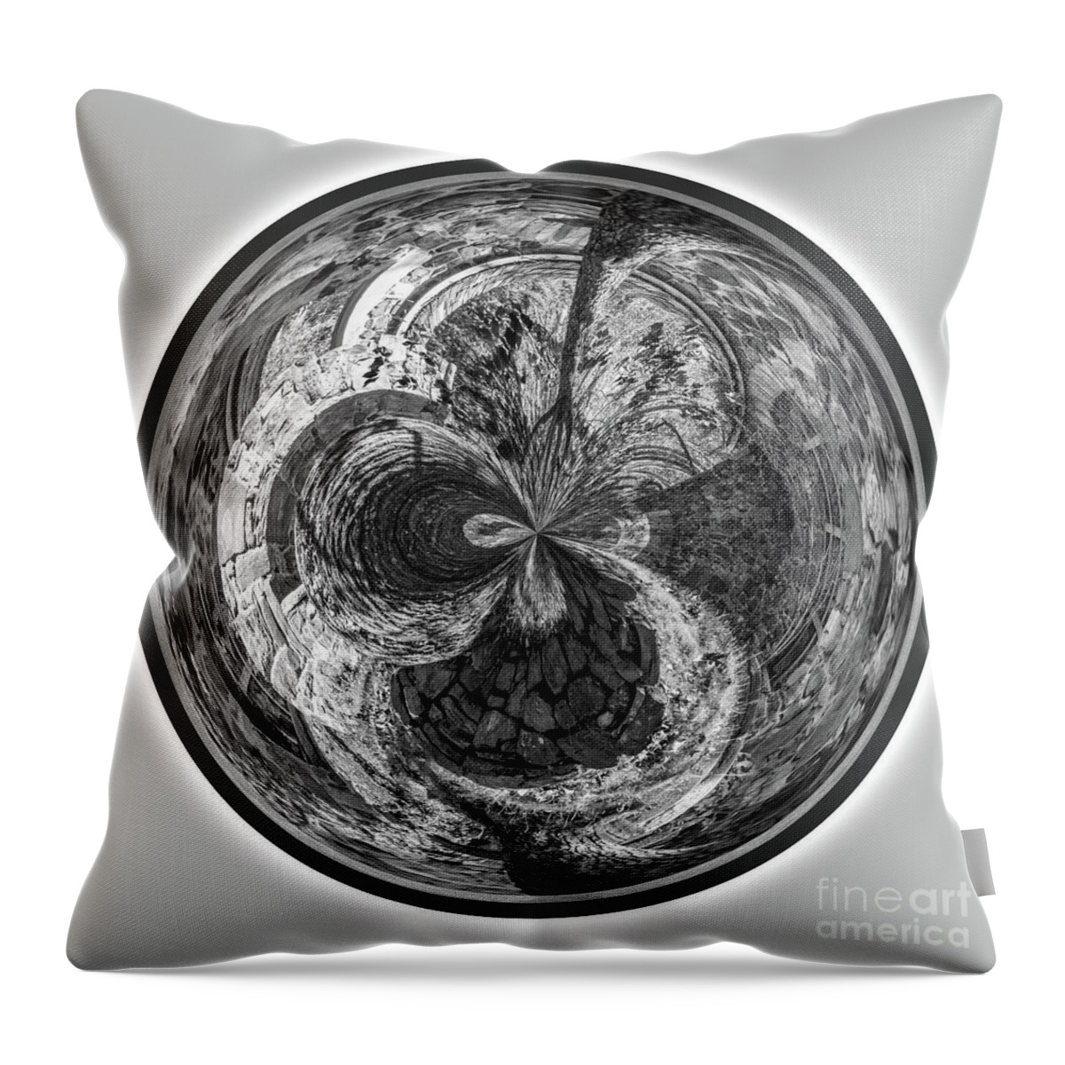 Pattern Throw Pillow featuring the photograph Courtyard Orb by Judy Wolinsky