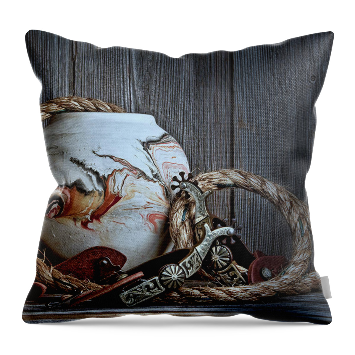 Accessories Throw Pillow featuring the photograph Cowboys and Indians by Tom Mc Nemar