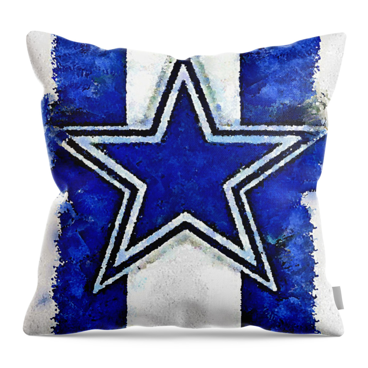 Dallas Cowboys Throw Pillow featuring the digital art Cowbys Iphone case by Carrie OBrien Sibley