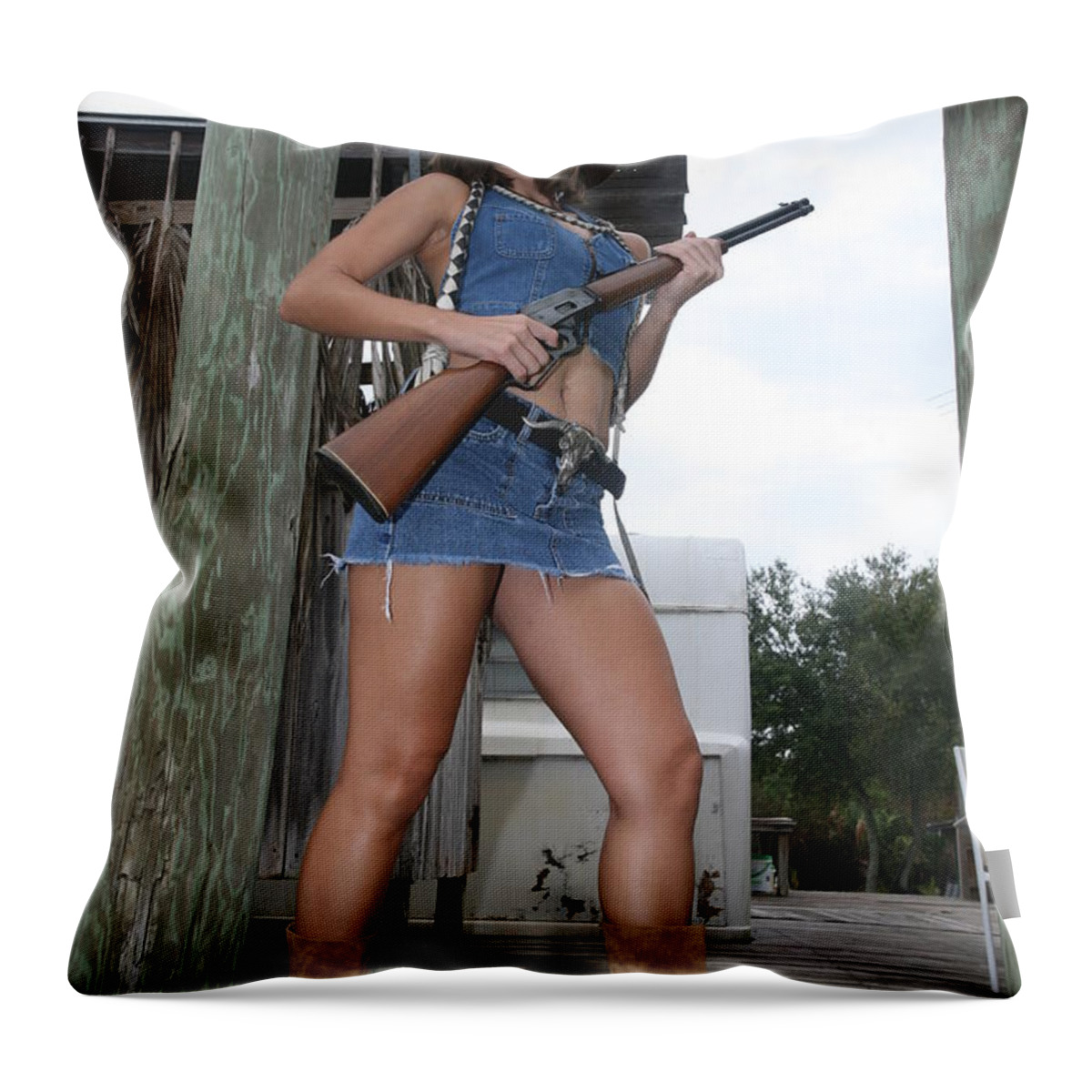 Cowgirl Boots Sexy Glamorous Throw Pillow featuring the photograph Cowgirl 022 by Lucky Cole