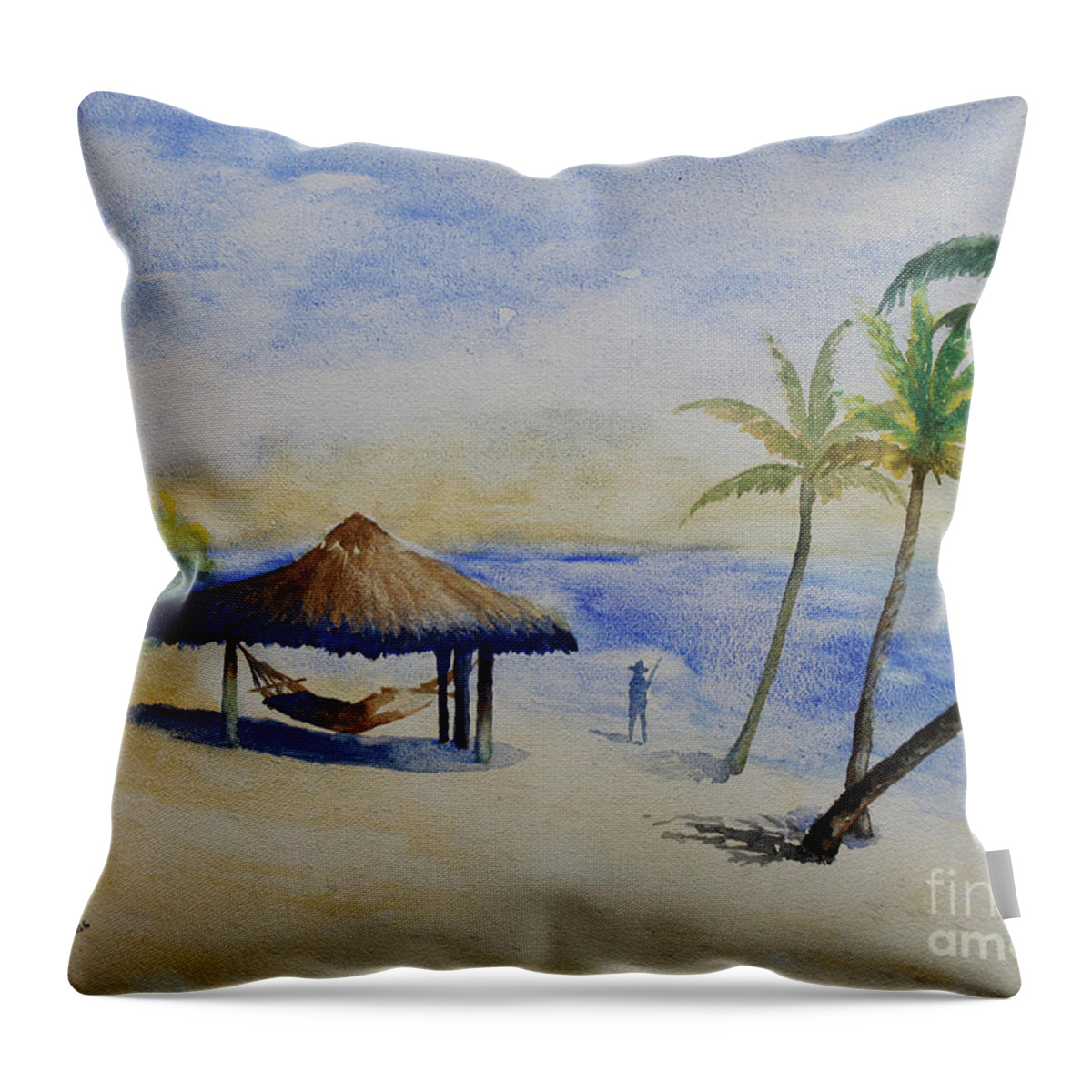 Sky Throw Pillow featuring the painting Cozy Spot by Jerome Wilson
