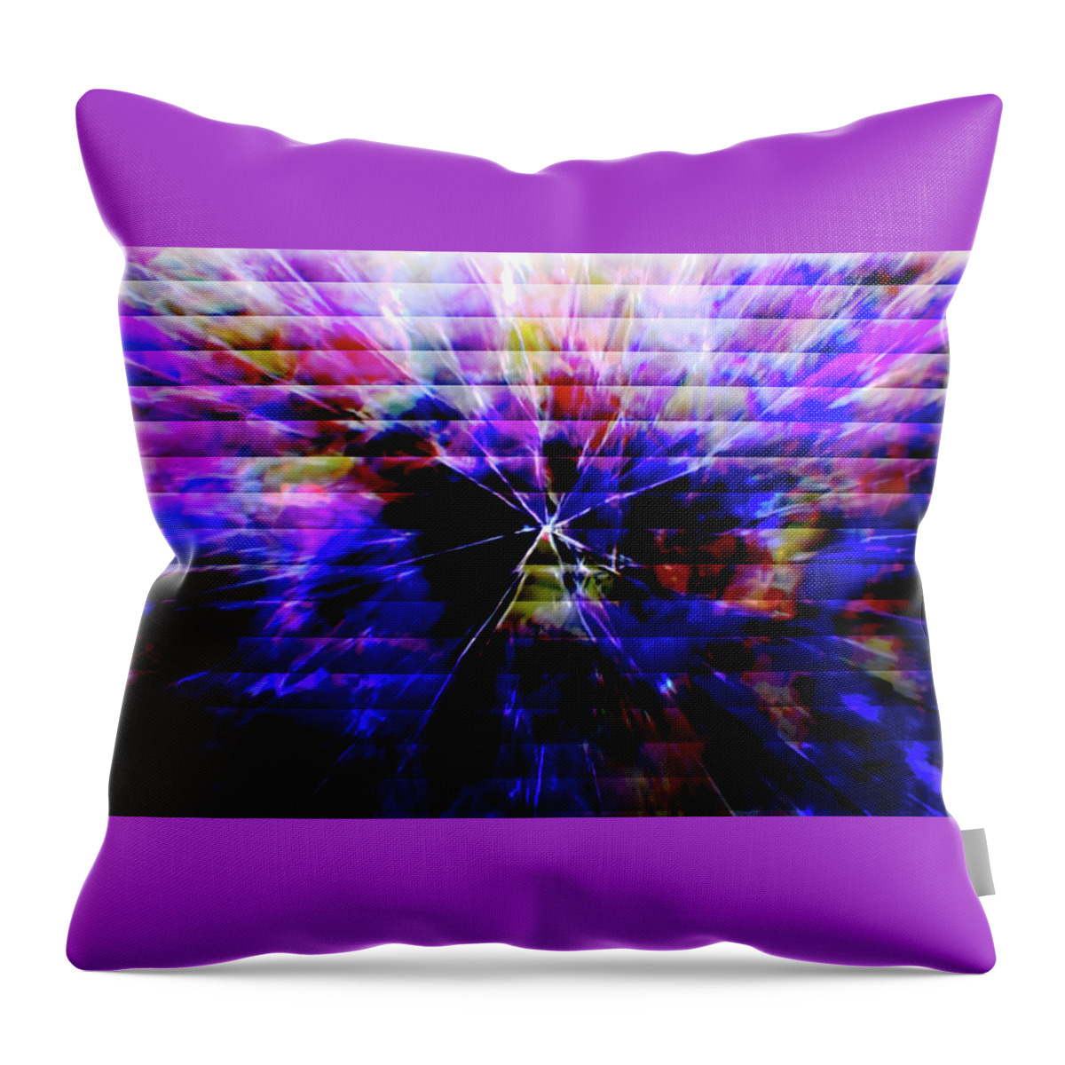 Abstract Throw Pillow featuring the digital art Cracked Abstract Blue by Carol Crisafi