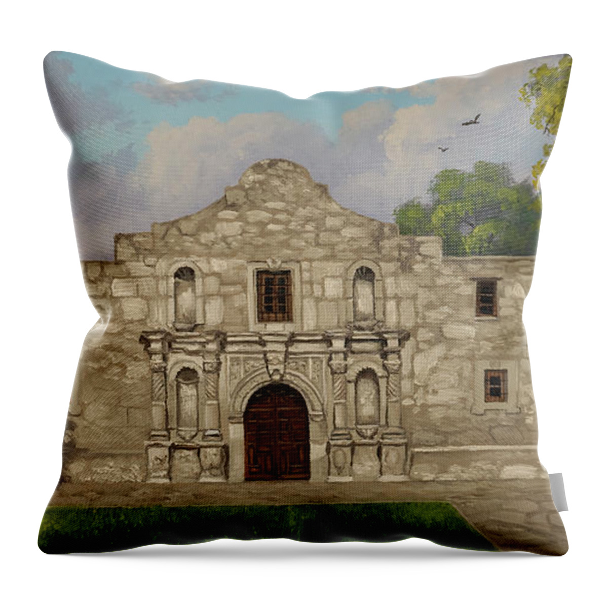 Alamo Throw Pillow featuring the painting Cradle of Texas Liberty by Kyle Wood