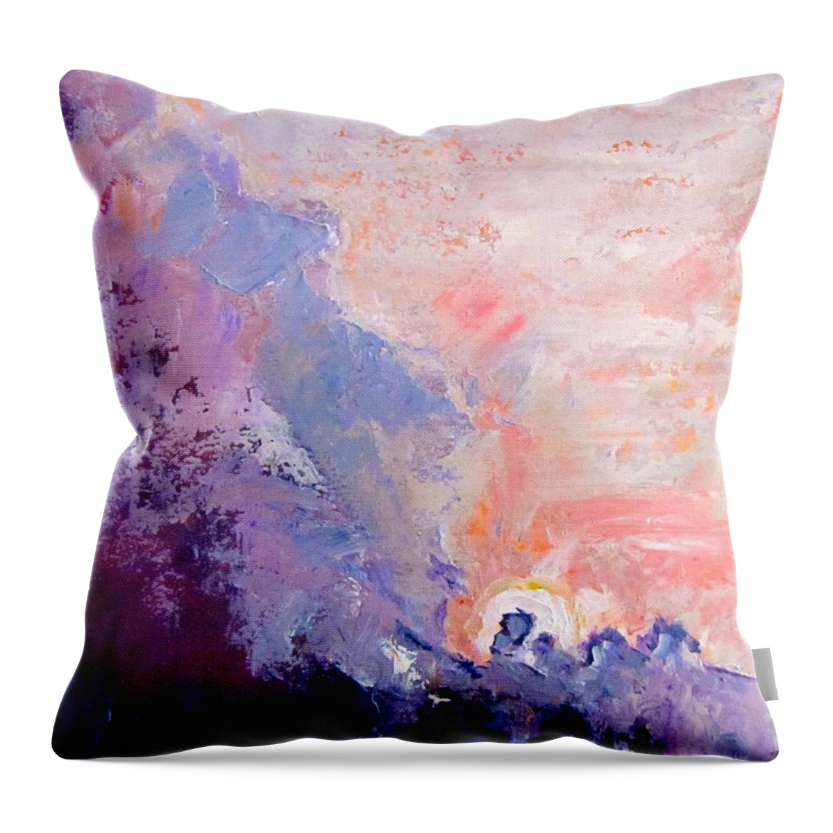 Clouds Throw Pillow featuring the painting Craig's Clouds by Barbara O'Toole
