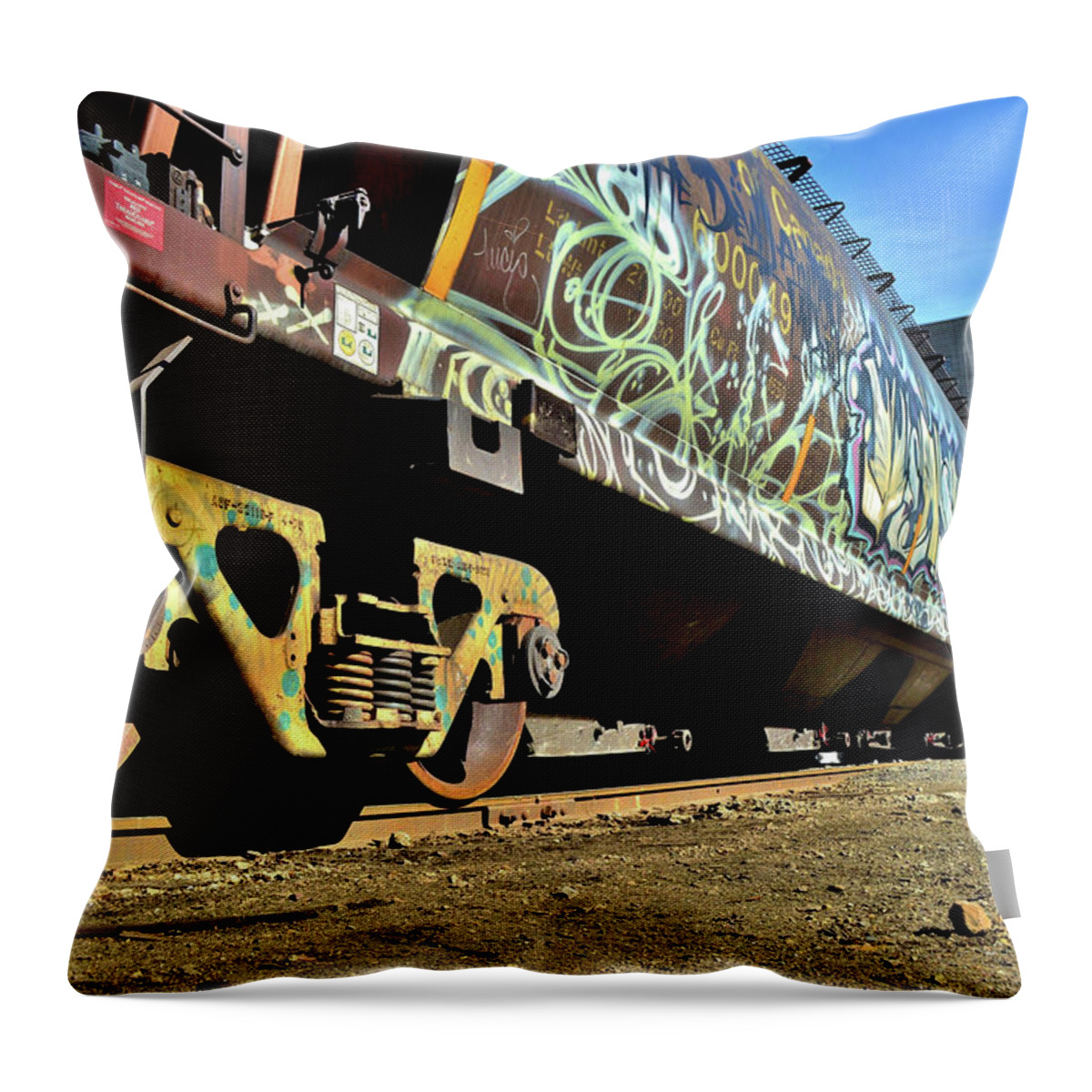 Trains Throw Pillow featuring the photograph Crazy Train by Susie Loechler