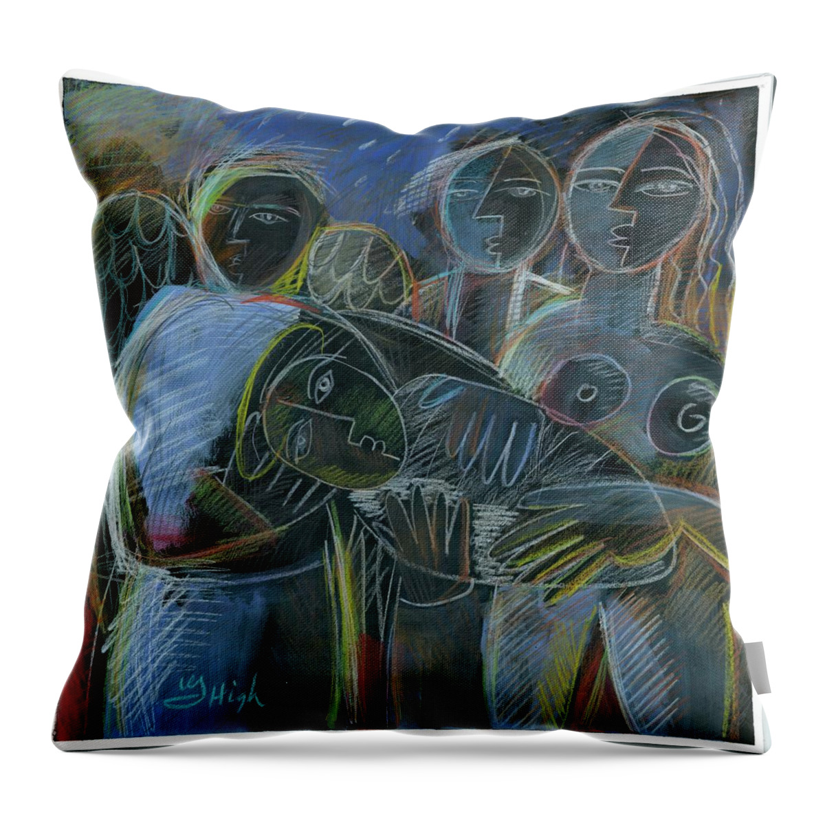 Graphic Style Throw Pillow featuring the painting Creation of Adam by Gerry High