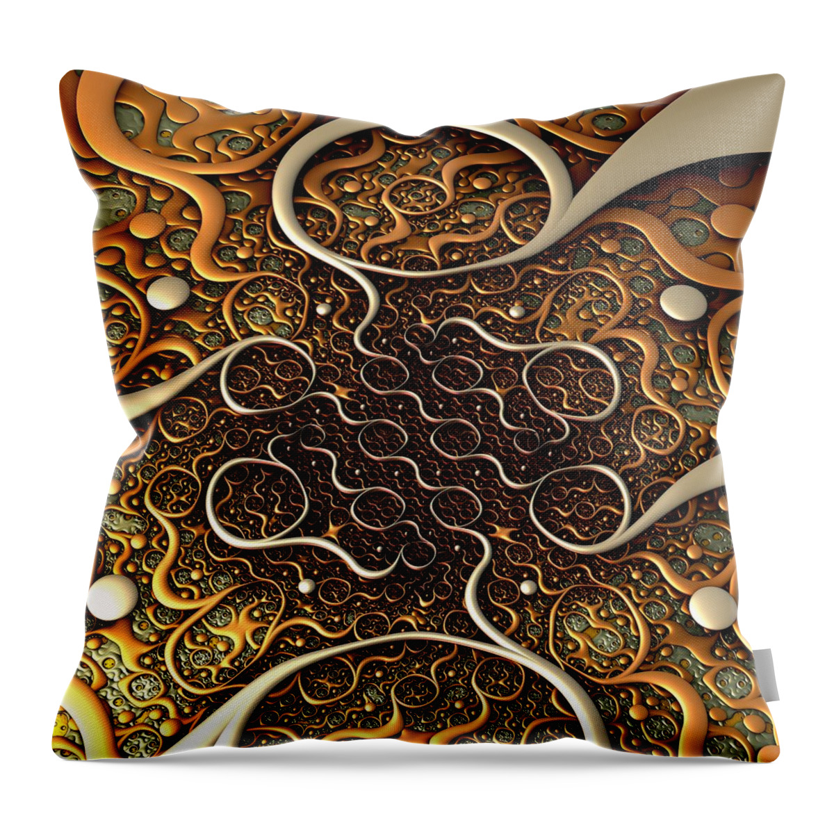 Metallic Throw Pillow featuring the digital art Creepy Crawlers by Lyle Hatch