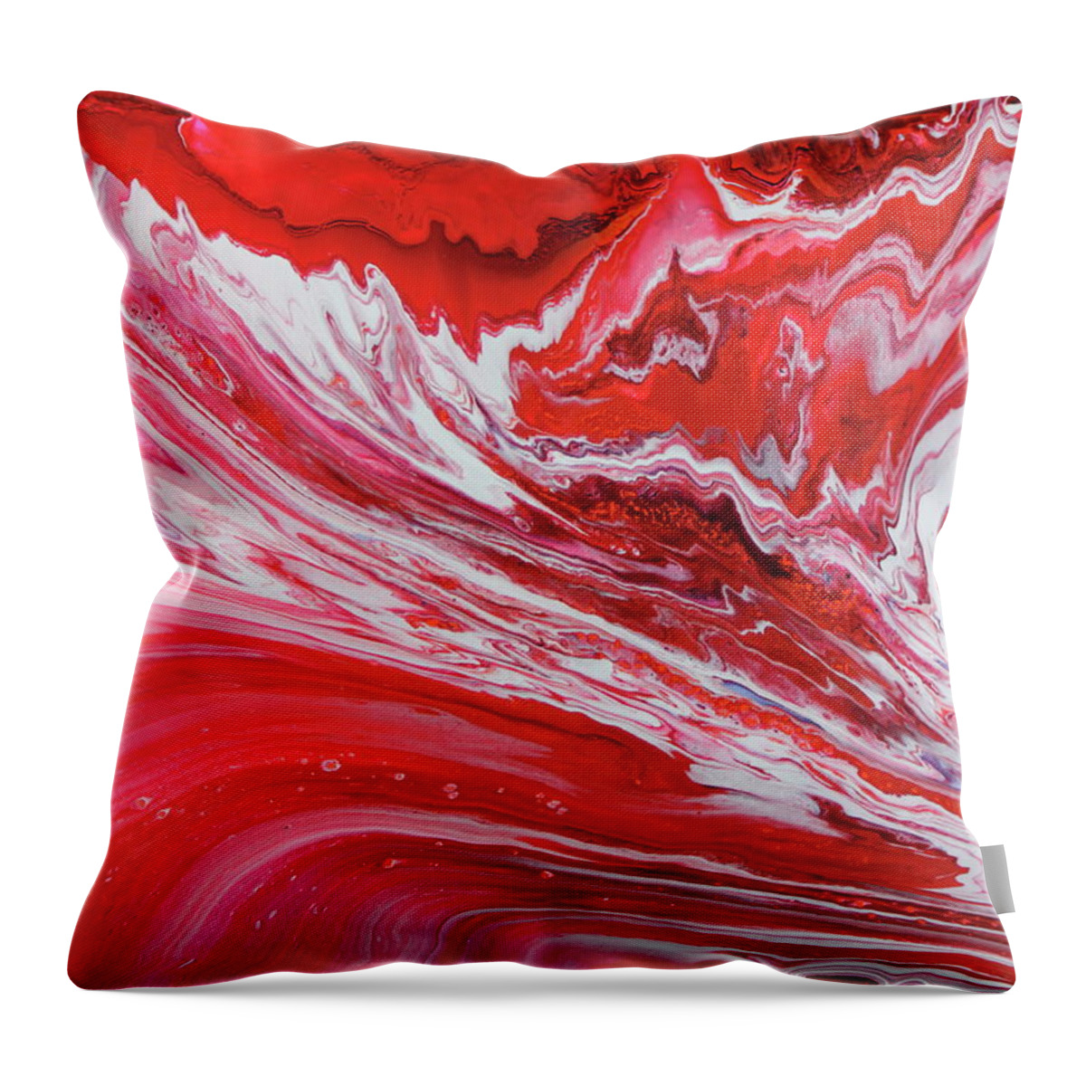 Crimson Throw Pillow featuring the painting Crimson Paradox by Madeleine Arnett
