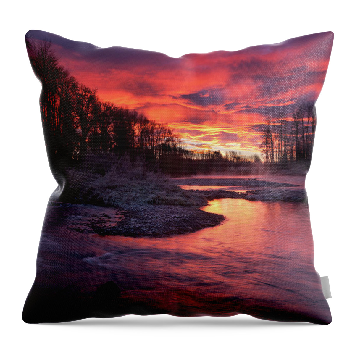 Colorful Throw Pillow featuring the photograph Sage Island Sunrise by Andrew Kumler
