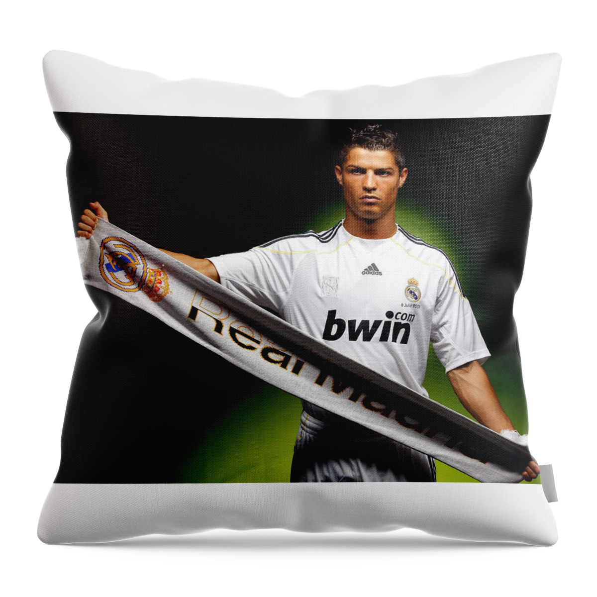 Cristiano Ronaldo Throw Pillow featuring the photograph Cristiano Ronaldo by Jackie Russo