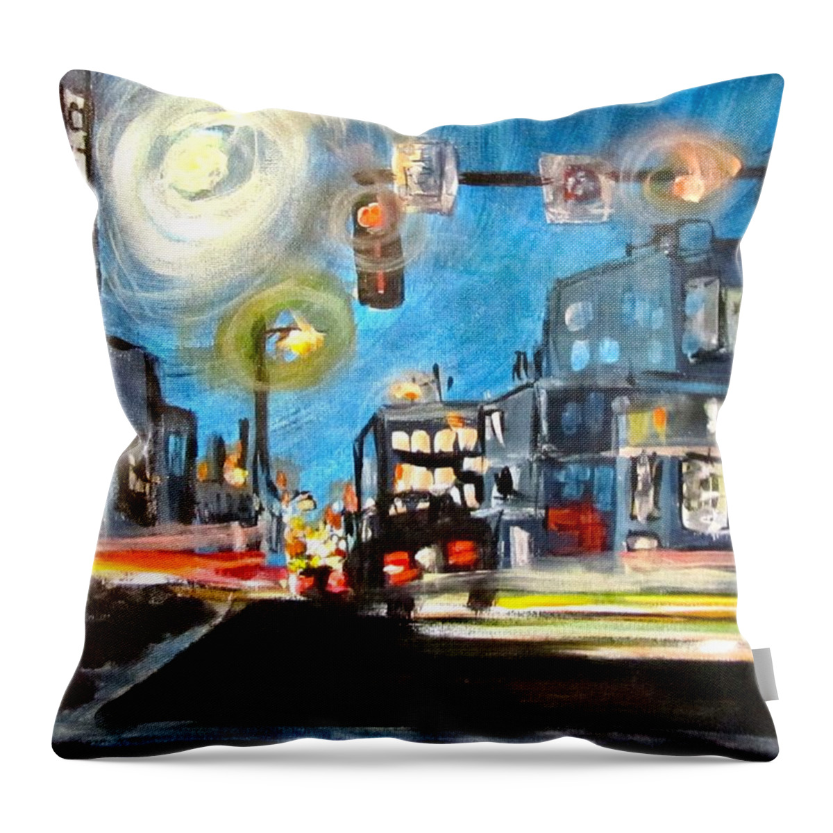 Movement Throw Pillow featuring the painting Cross Traffic by Barbara O'Toole