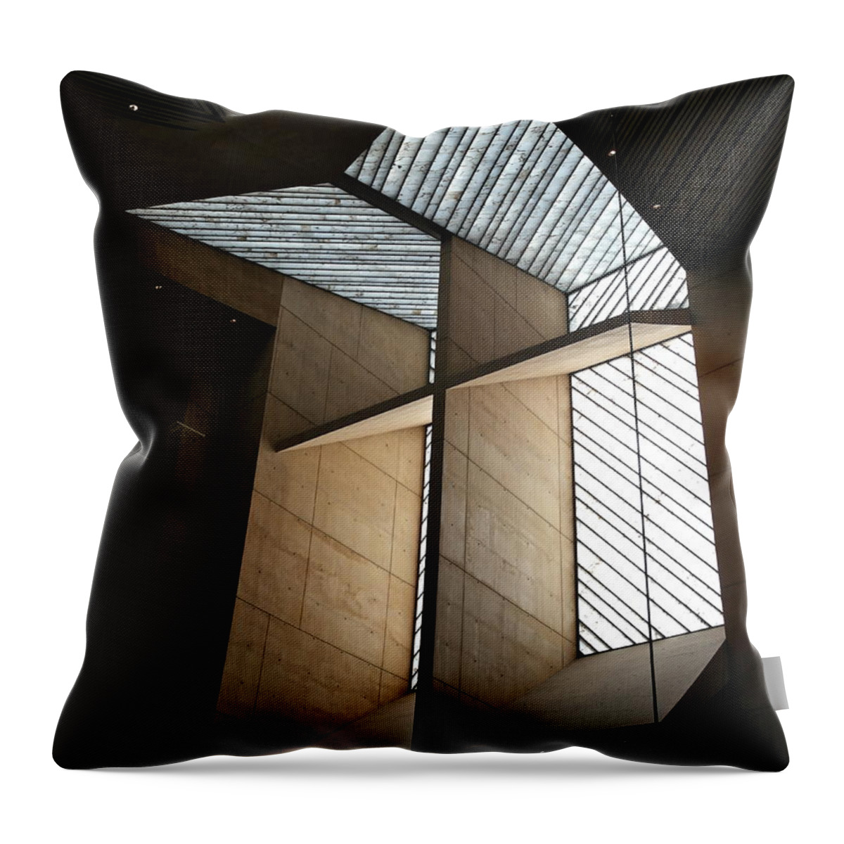Window Throw Pillow featuring the photograph Cross Window - Cathedral of Our Lady of the Angels by Michele Myers