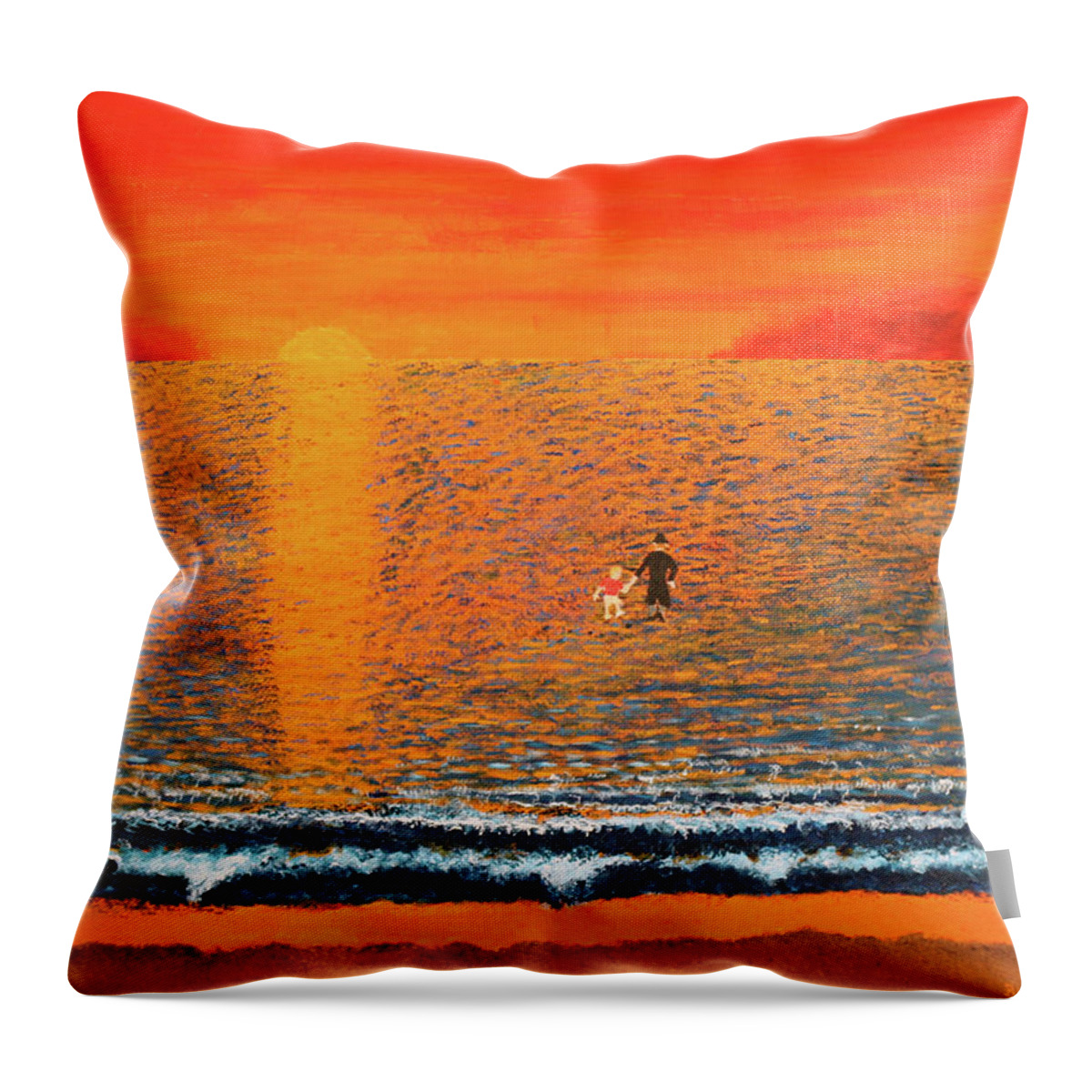 Modern Art Throw Pillow featuring the painting Crossing Over by Thomas Blood
