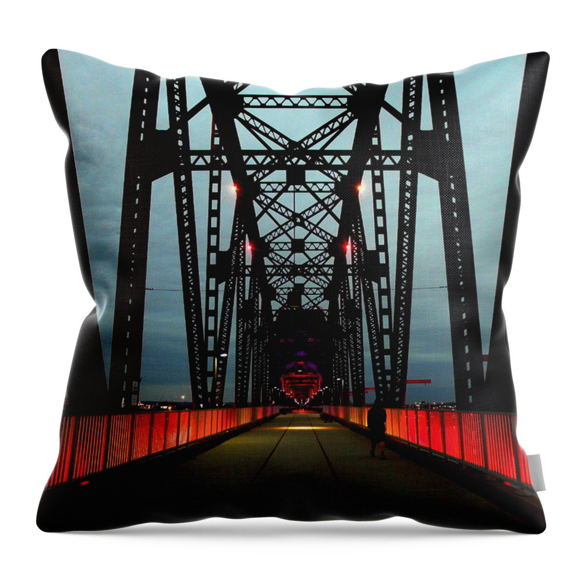 Bridge Throw Pillow featuring the photograph Crossing the Bridge by Christopher Brown