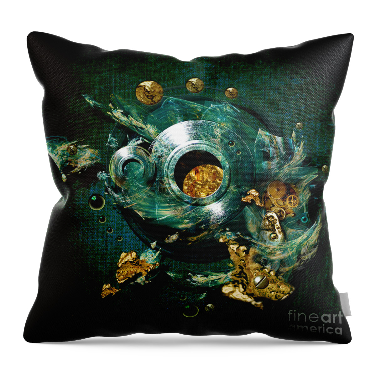 Abstract Throw Pillow featuring the painting Crucible by Alexa Szlavics