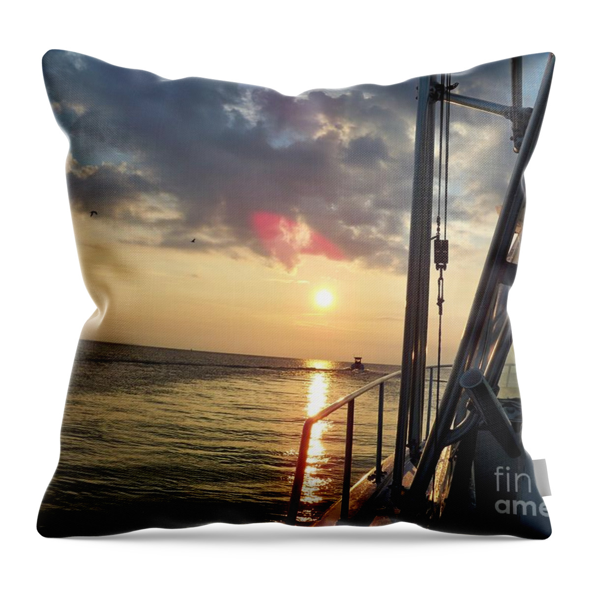 Boat Throw Pillow featuring the photograph Cruise The Waters by Art By G-Sheff