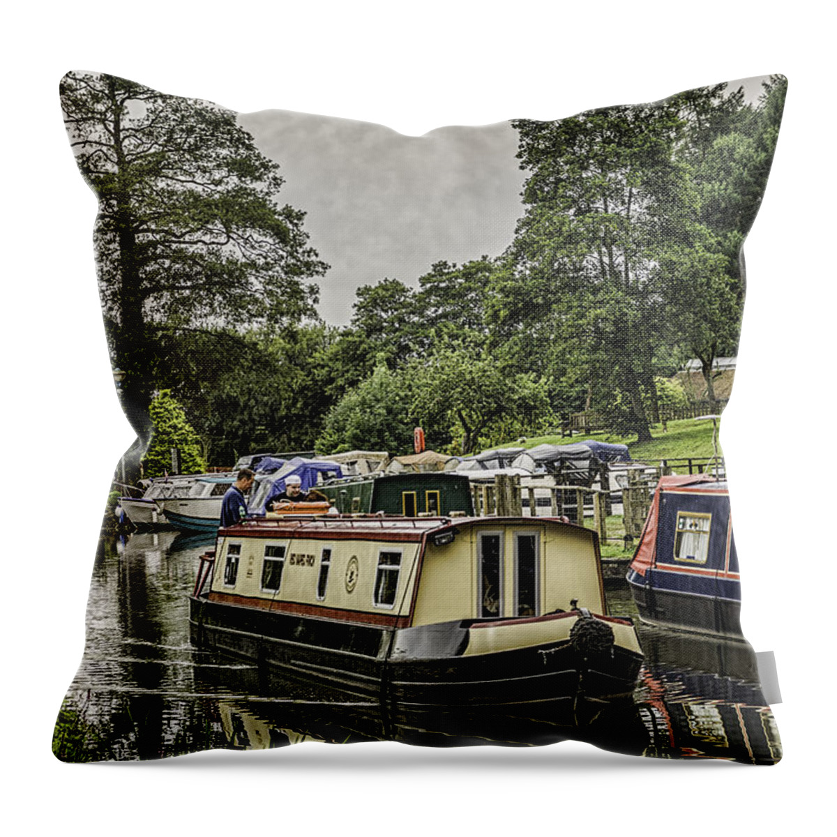 Goytre Wharf Throw Pillow featuring the photograph Cruising by Steve Purnell