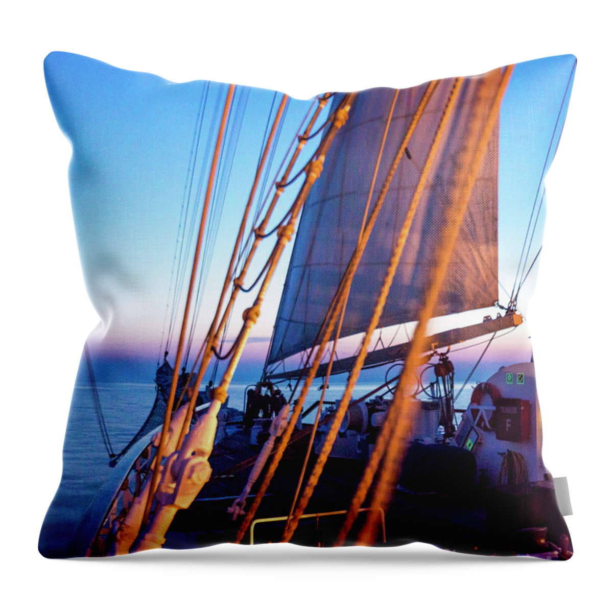 Aegis Throw Pillow featuring the photograph Crusing Into Sunrise by Hannes Cmarits