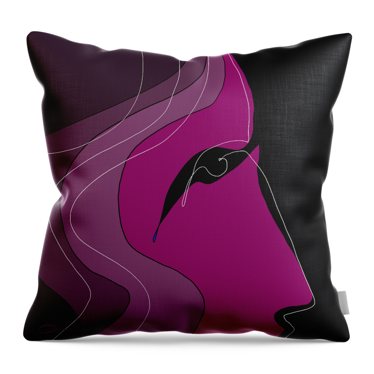 Quiros Throw Pillow featuring the digital art Cry 4 by Jeffrey Quiros