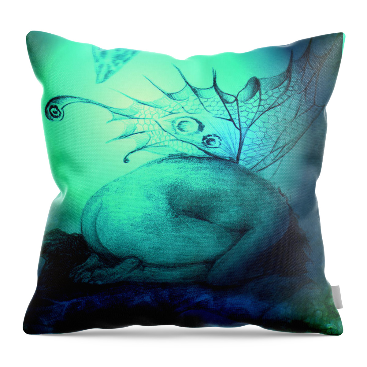 Crying Fairy Throw Pillow featuring the painting Crying Fairy by Ragen Mendenhall