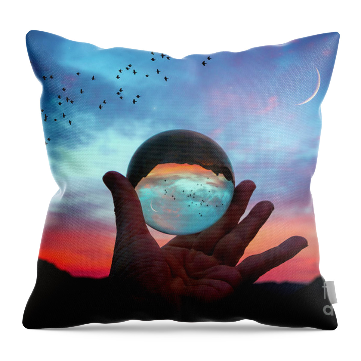 Sunset Throw Pillow featuring the photograph Crystal Ball by Mimi Ditchie