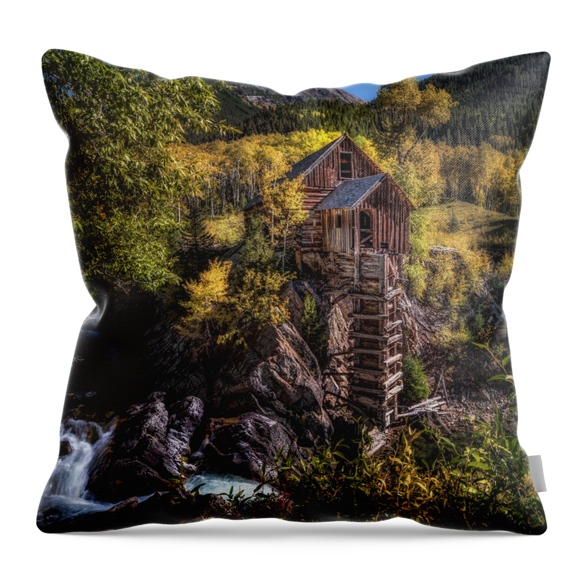 Crystal Mill Throw Pillow featuring the photograph Crystal Mill Colorado by Michael Ash