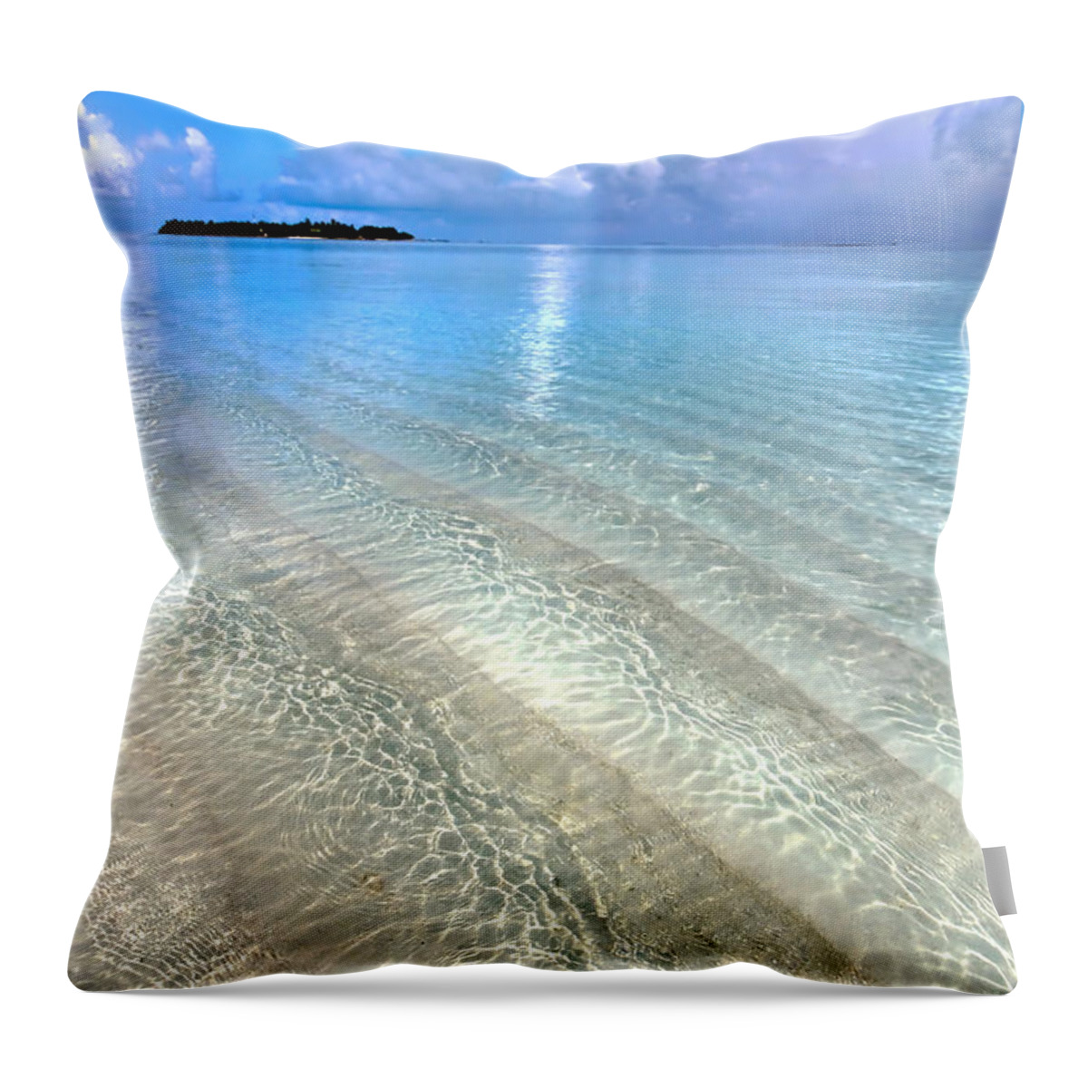 Maldives Throw Pillow featuring the photograph Crystal Water of the Ocean by Jenny Rainbow