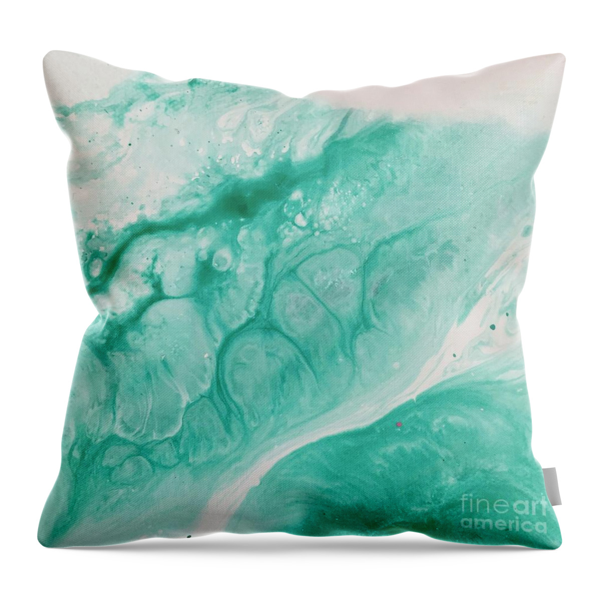 Wave Throw Pillow featuring the painting Crystal wave6 by Kumiko Mayer