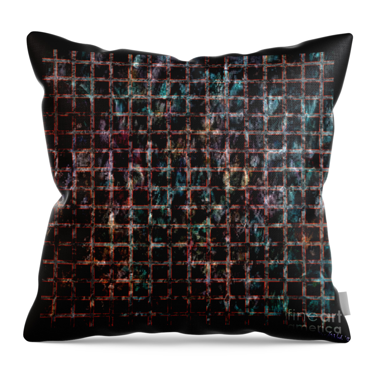 Conceptual Throw Pillow featuring the digital art Grid Series 3-4 by Walter Neal