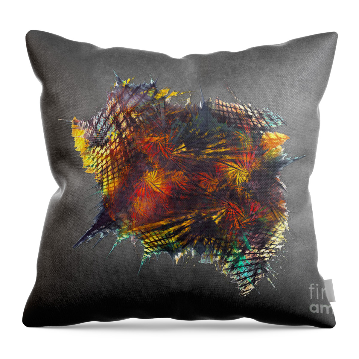 Cube Throw Pillow featuring the digital art Cube - Fractal Art by Justyna Jaszke JBJart